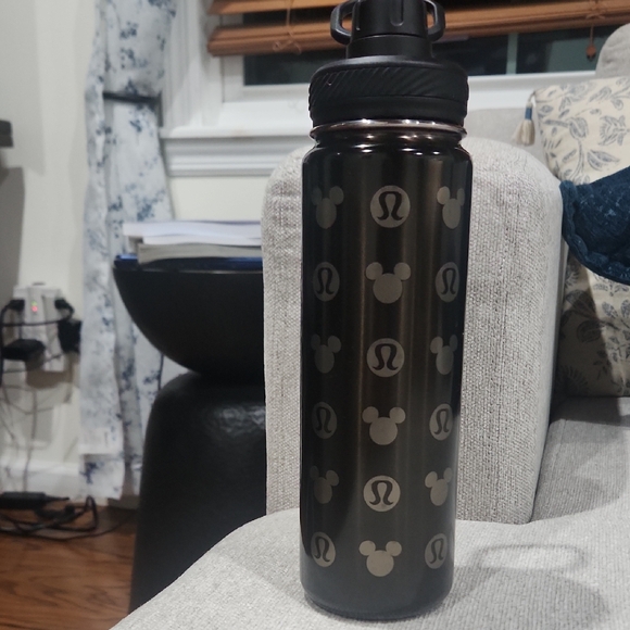 lululemon athletica Black Mickey Pattern Water Bottle - Picture 1 of 6